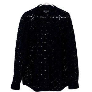 INC Beach Cover Up, Size L, Black Eyelet